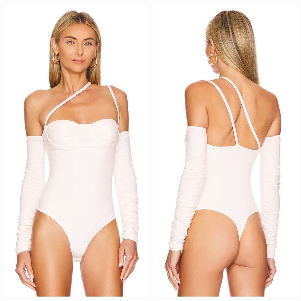 Camila Coelho Charlene Bodysuit in Ivory